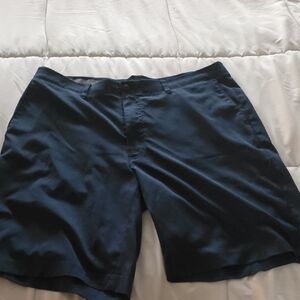 Hogan Dark Blue Flat Front Shorts